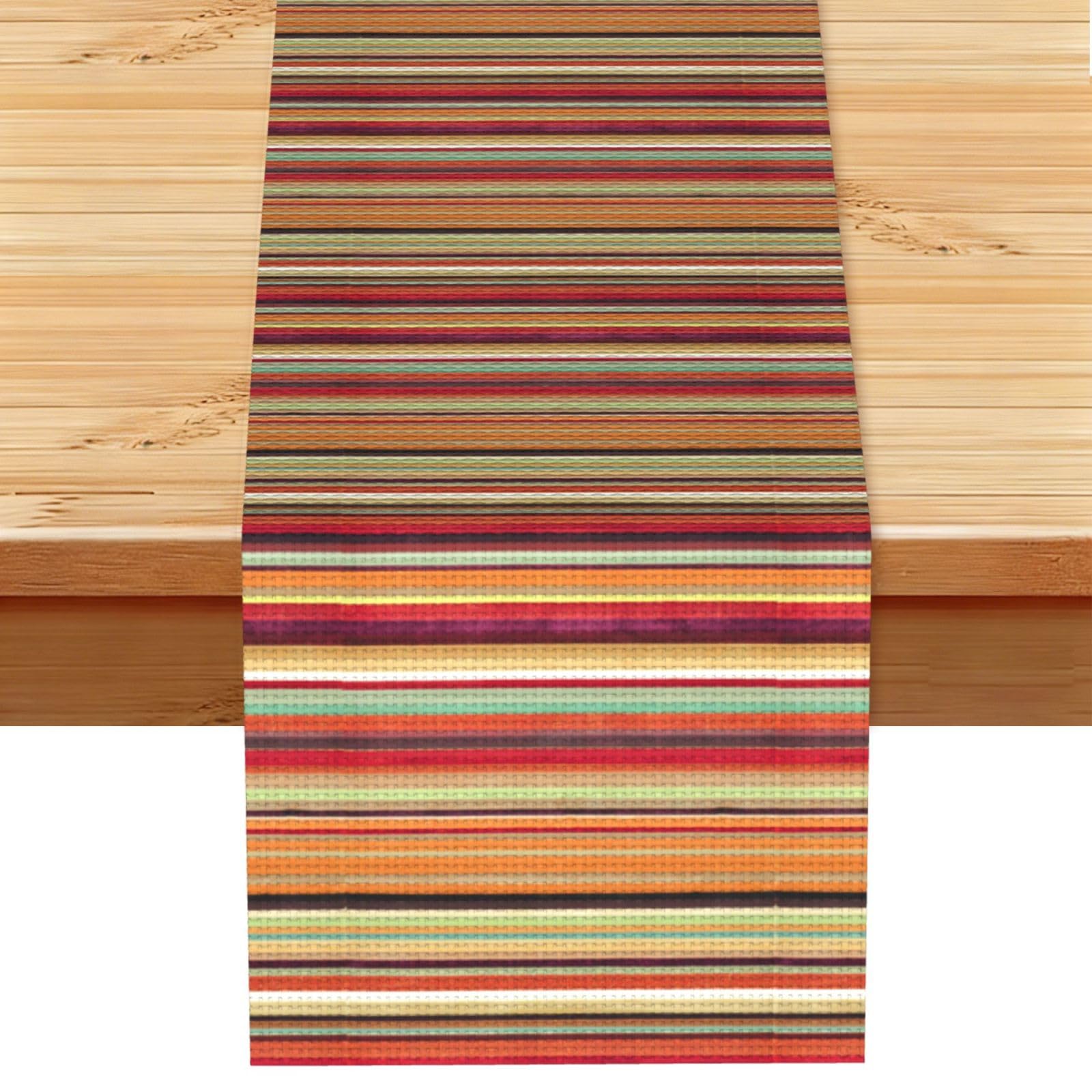 Rainbow. Vintage Style Table Runner 13x72in, Soft Printed Centerpieces for Tables, Kitchen, Countertops & Dining Area Home Decor