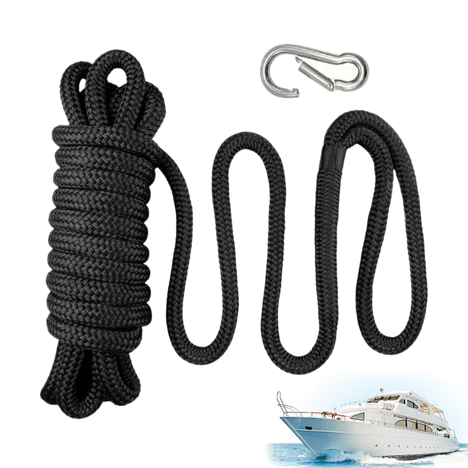 Boat Lines for Laying, Nylon Cord with 16 mm Diameter and 4.6 m Length, Boat Safety Lines for the Mooring, for Use When Picking, Anchoring, Sailing Yachts and for Marine Activities