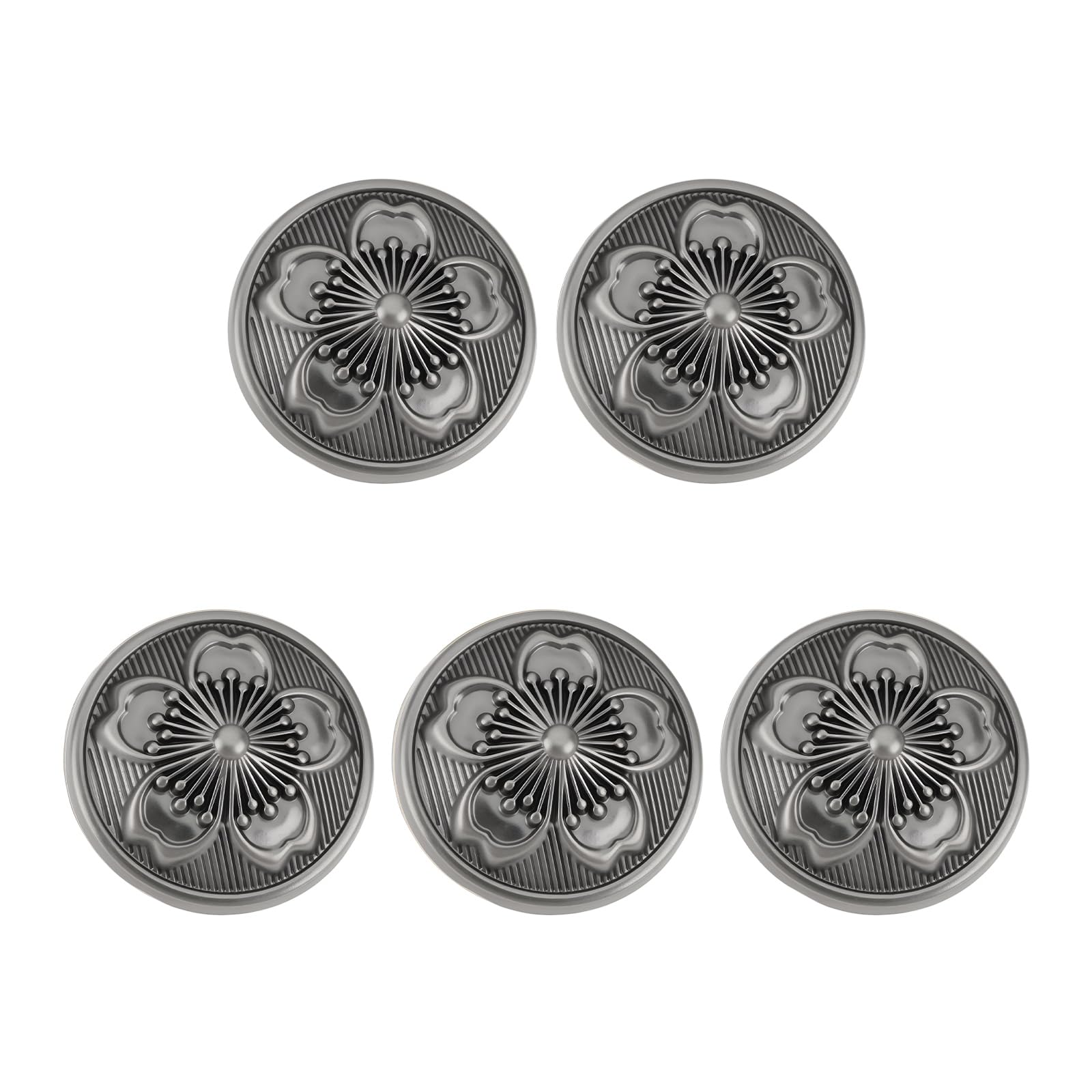 eMagTech 5Pcs 24mm Antiqued Metal Buttons Shank Sew On Buttons for Clothing Blazers Sports Jackets Antique Silver