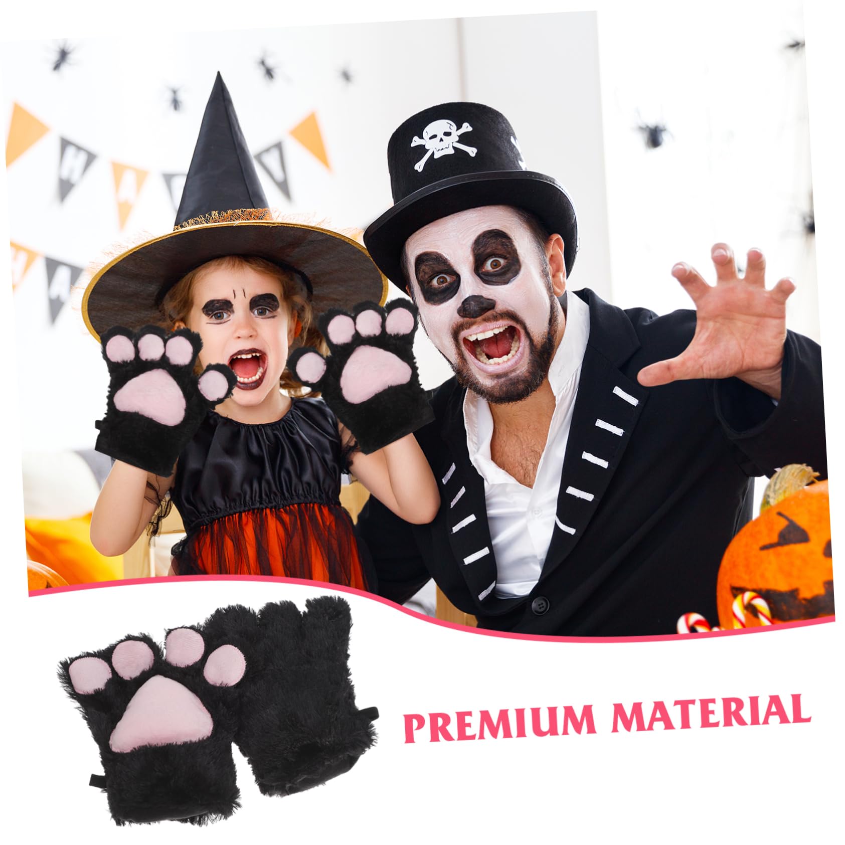 Katzenpfoten Handschuhe aus Plüsch für Mädchen Warme Niedliche Cosplay Katzenkrallenhandschuhe mit Süßem Design für Winter und Kostüm
