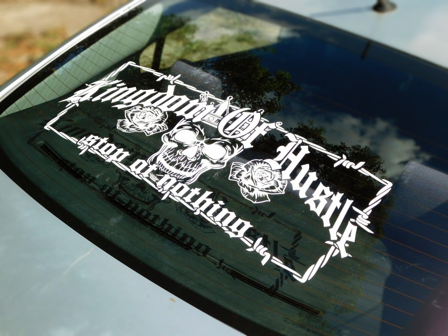 Kingdom of Hustle Banner Windshield Rear Window Decal Car