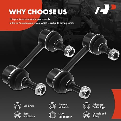 Miniatura 5 de A-Premium 2 eslabones de barra estabilizadora trasera, compatibles con Mazda 626 1996-2002, MX-6 1993-1997, Ford Probe 1993-1997, repuesto # K80243