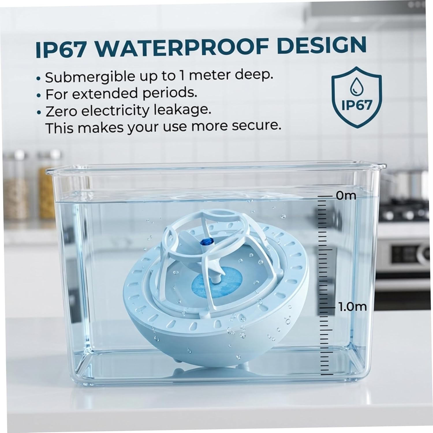 Mini Dishwasher for Kitchen Sink, Portable Dish Washer with Powerful Wave Cleaning & IP67 Waterproof, USB Powered Compact Dishwasher for Daily Use (Blue)