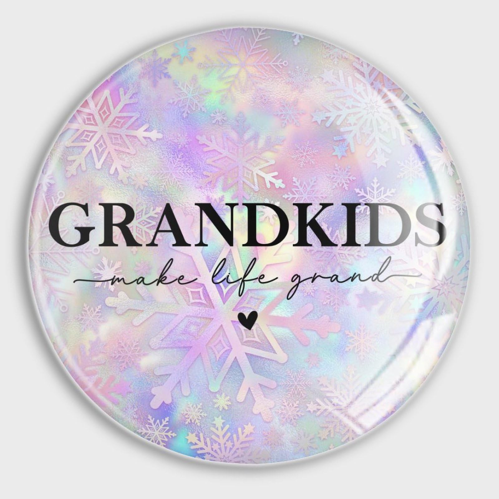 Aimant frigo en verre lot de 4 avec citation Grandkids pour tableau