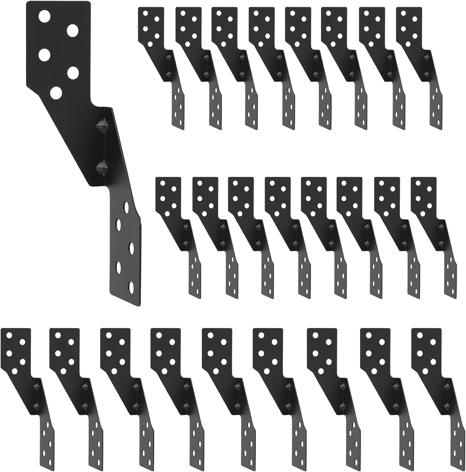30 Pcs Hurricane Tie,Strong tie Brackets with Black Powder-Coated,Hurricane Straps Trusses/Rafters Ties