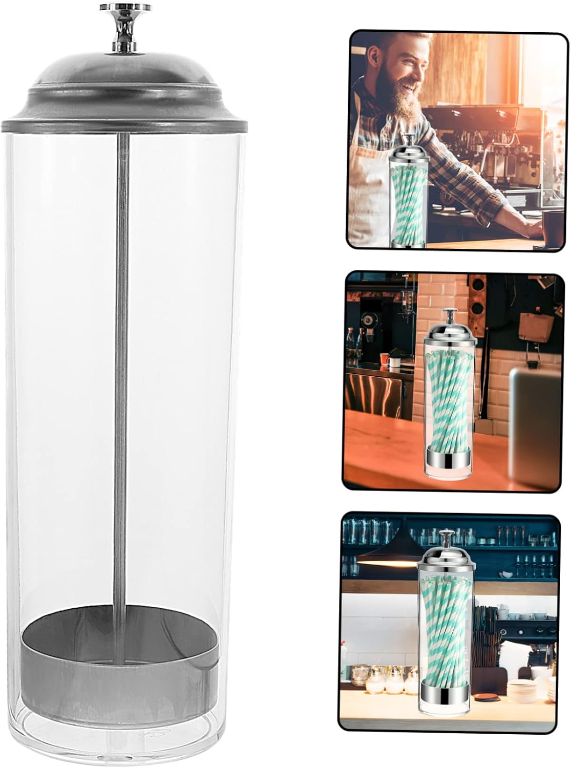 Multi-use Straw Dispenser Stand Counter Bar Straw Holder Makeup Brush Bucket Organiser