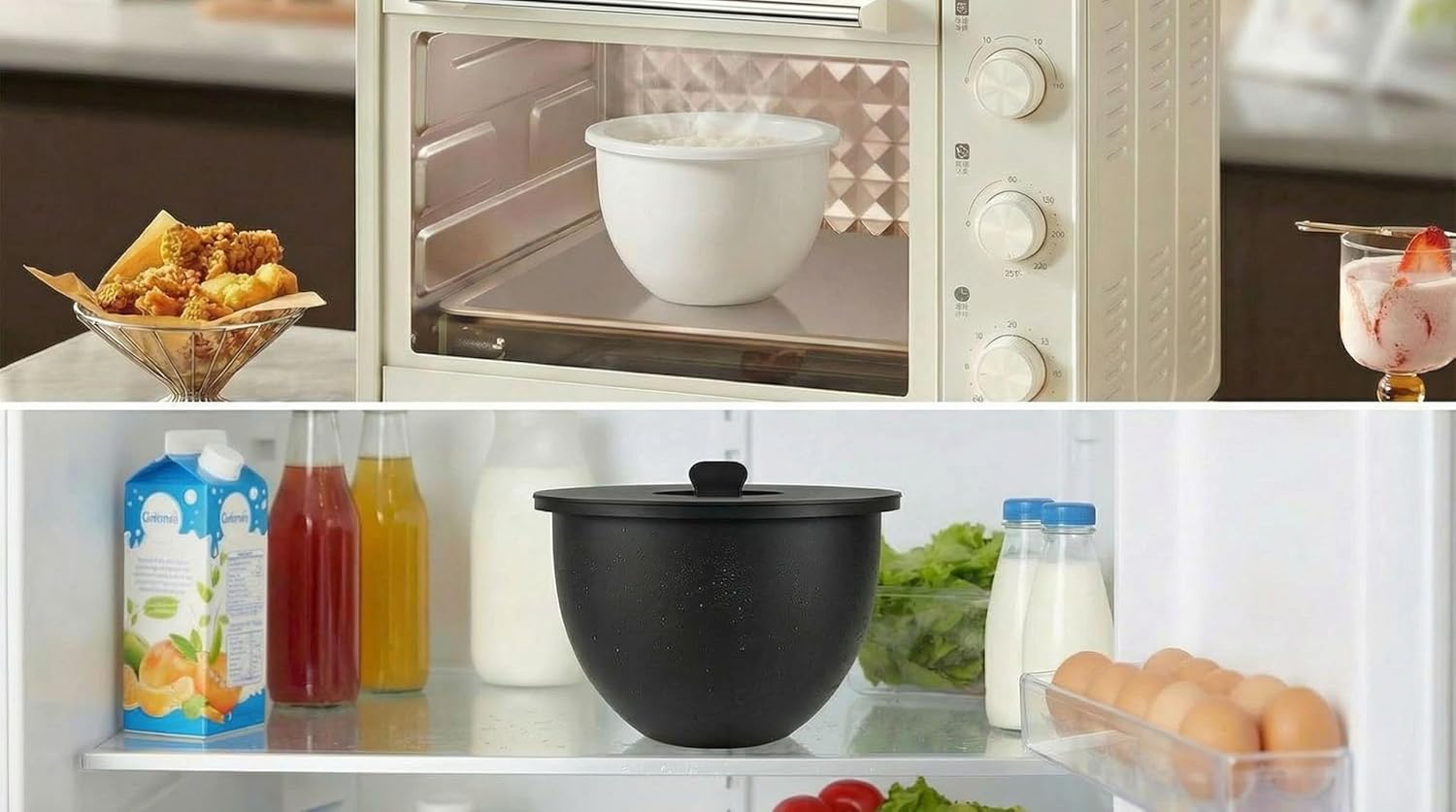 Silicone Liner Bowl for 5-Quart Tilt-Head Stand Mixers, Set of 3, BPA Free, with Lids – Compatable with KitchenAid Artisan, Deluxe, Ultra Power. Not for Bowl-Lift Mixers