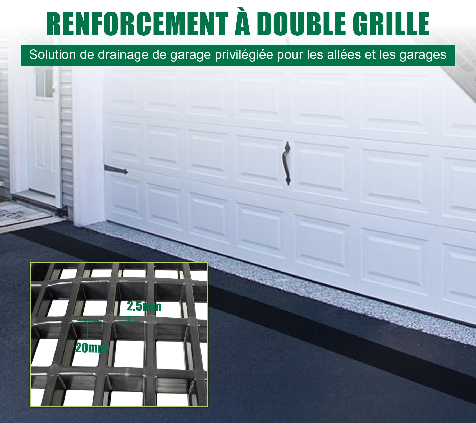 Caniveau Terrasse PEHD Noir 1000x155x140mm B125 Drainage Extérieur Lot de 3