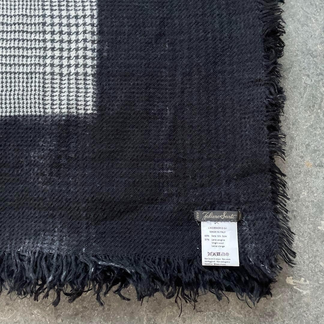 6 ファリエロサルティ FALIEROSARTI 大判 千鳥格子 ストール 黒 6 ファリエロサルティ FALIEROSARTI 大判 千鳥格子 ストール 黒 6