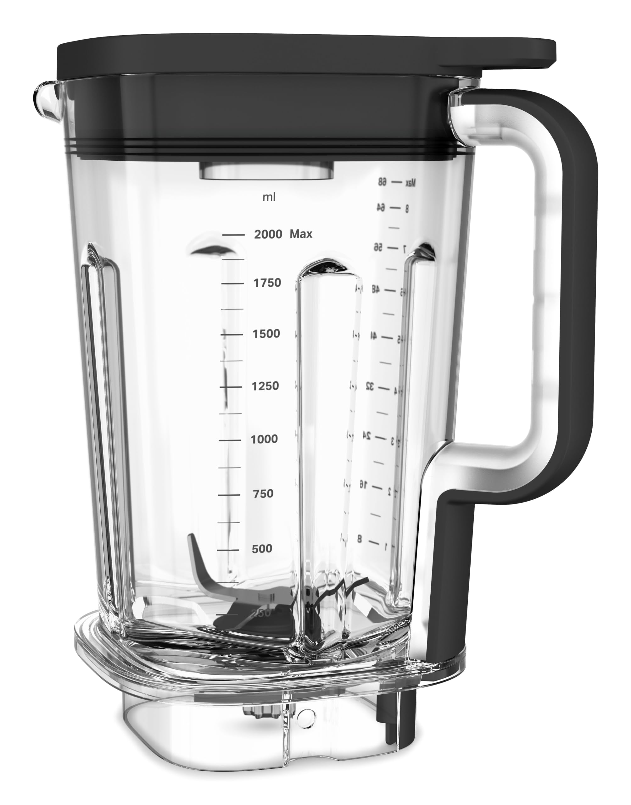 KitchenAid 2L Tritan BPA-Free Blender Jar 5KSBJA81 for Pure Power Blenders, Handles Hot & Cold Foods, Ribbed Design, Dishwasher Safe.