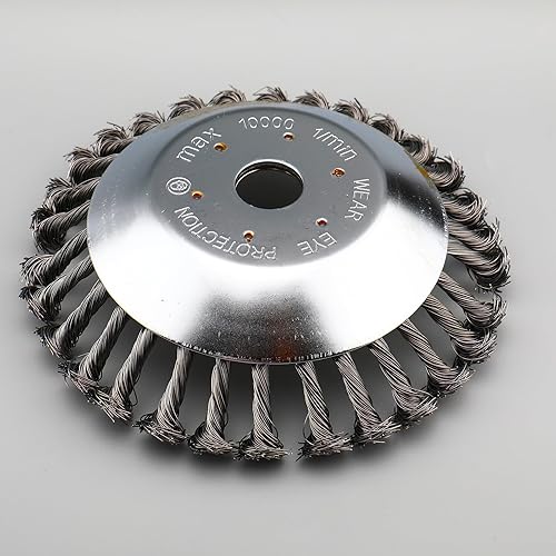 Miniatura 7 de Cuchilla de alambre de acero giratorio de 8 pulgadas para recortadoras de cuerdas, cortacésped de jardinería, eliminación de óxido de hierba de
