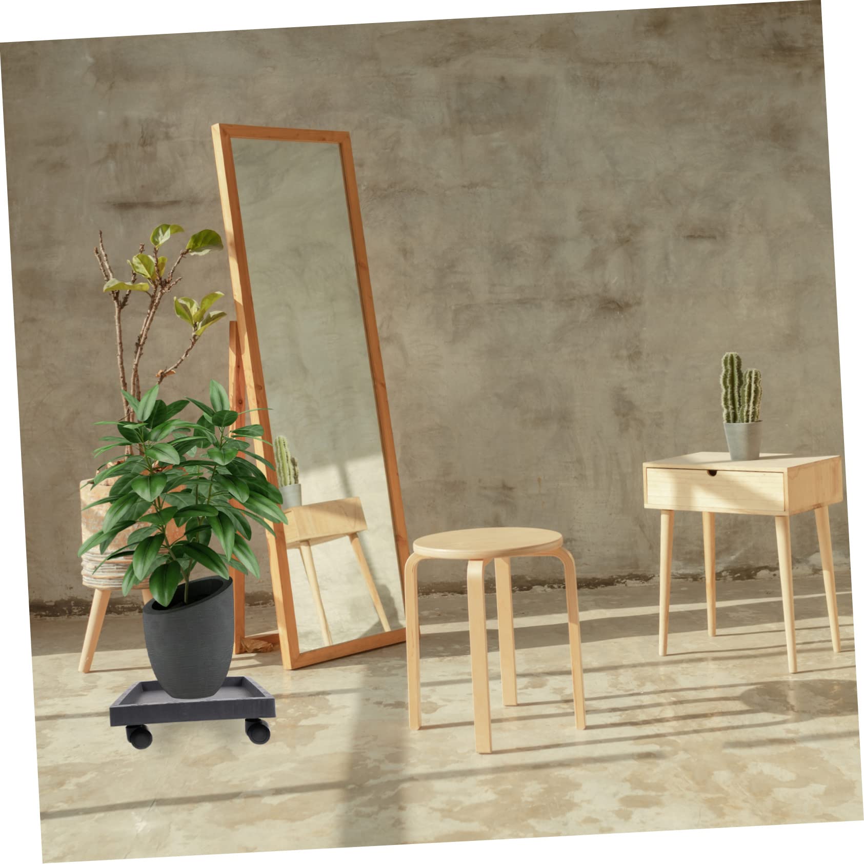 TOPBATHY Plateau Carré en Métal Plateau en Métal Plantes D'Extérieur Parterres De Fleurs en Plein Air Porte-Éponge Chariot sur Roues Porte-Éponge pour Évier Roulette