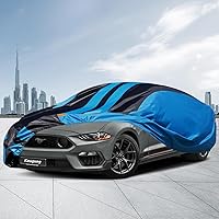 Vista 6 de Kaugung - Funda para auto impermeable de ajuste personalizado para Ford Mustang (1993-2025), cubierta exterior completa para automóviles, ligera