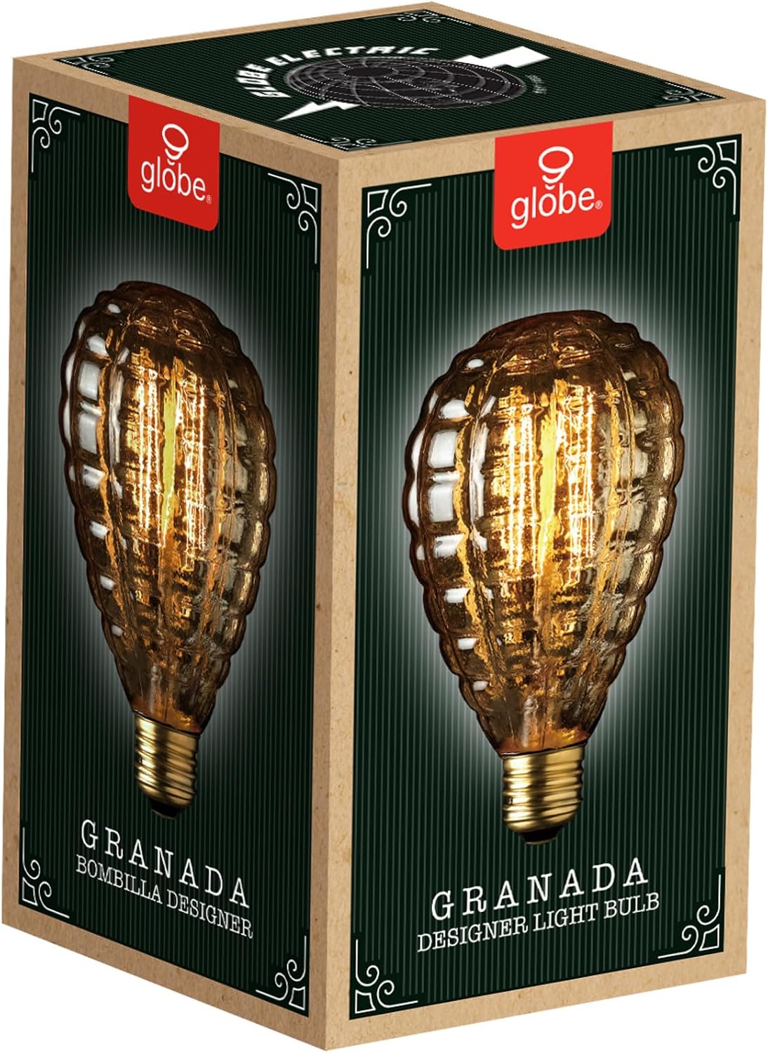 Globe Electric 40W Designer Vintage Edison Bulb, Amber Glass, E26 Medium Base, 2700K Soft White, Dimmable Decorative Light Bulb, 84635 image 4
