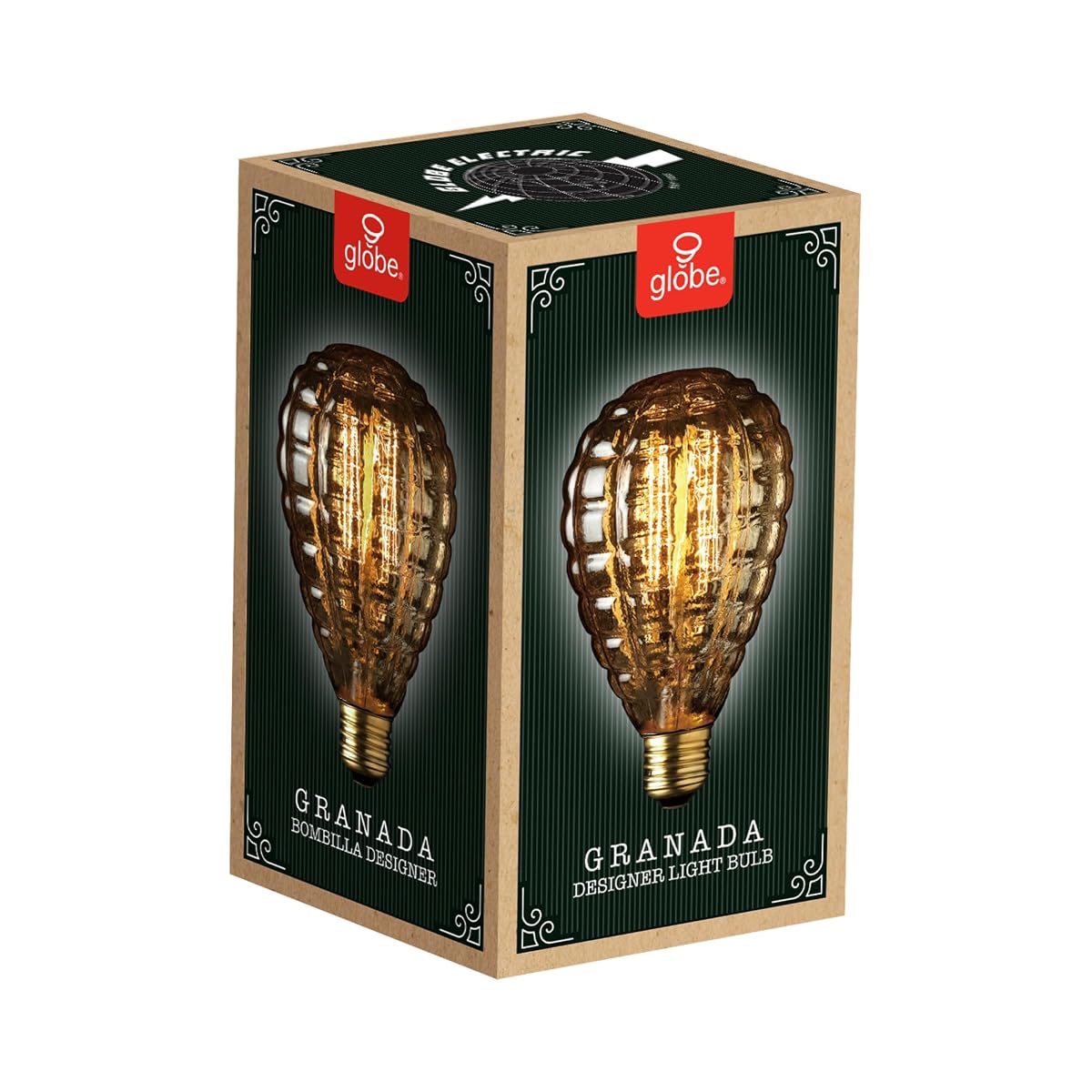 Globe Electric G40 Decorative Incandescent Bulb, 40 Watts, Amber, E26 Base, 1