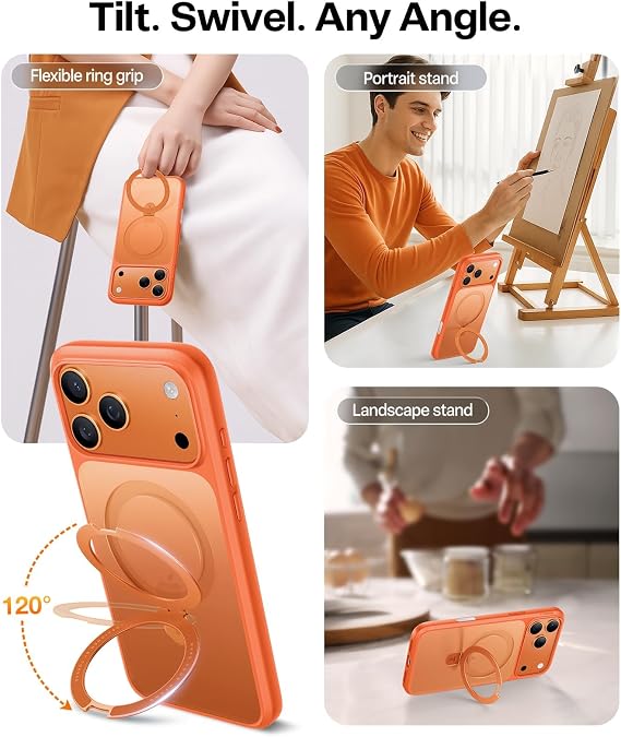 TORRAS for iPhone 17 Pro Case Magnetic Stand, 4X Military Drop Protection