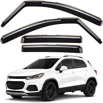 Window Deflectors Smoke Tinted In-Channel Side Window Vent Visor Deflectors Rain Guards Compatible with Buick Encore 2013-2022/Chevrolet Chevy Trax 2014-2022 - 4pcs. GW0187