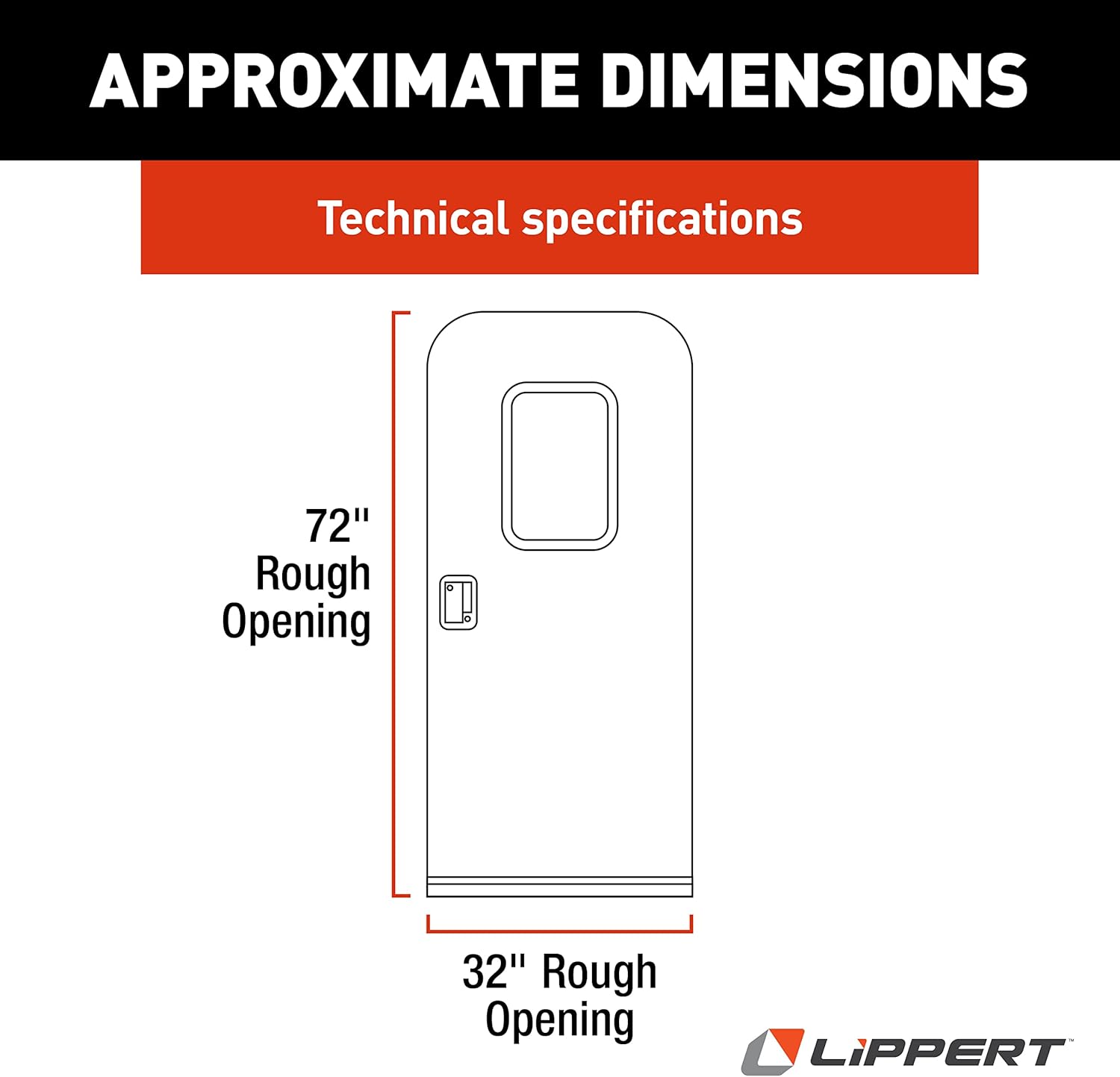 Lippert Right Hinge RV Radius Entry Door with Screen Door