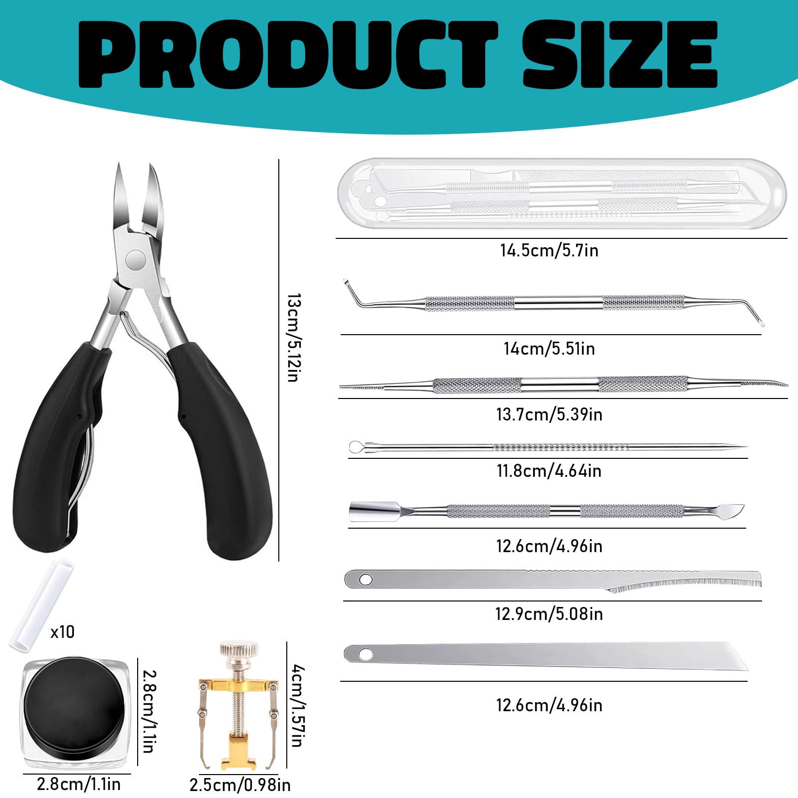18 Pezzi Kit Pedicure Kit Pedicure Professionale Piedi Set Tagliaunghie Acciaio Inox Tagliaunghie Set Professionale Donne e Uomini Per Micosi Unghie Spesse Incarnite