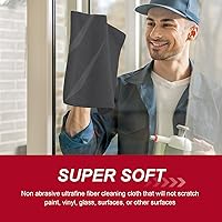 Vista 4 de Oudain 200 piezas de paño de limpieza de microfibra, toallas de microfibra de 40,6x40,6 cm para auto, súper absorbentes, trapos de limpieza