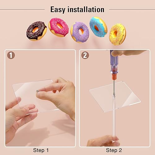 Miniatura 3 de Soporte de acrílico para donas, paquete de 4 unidades, soporte transparente para bagel, soporte de torre de donas, soporte de exhibición de donas