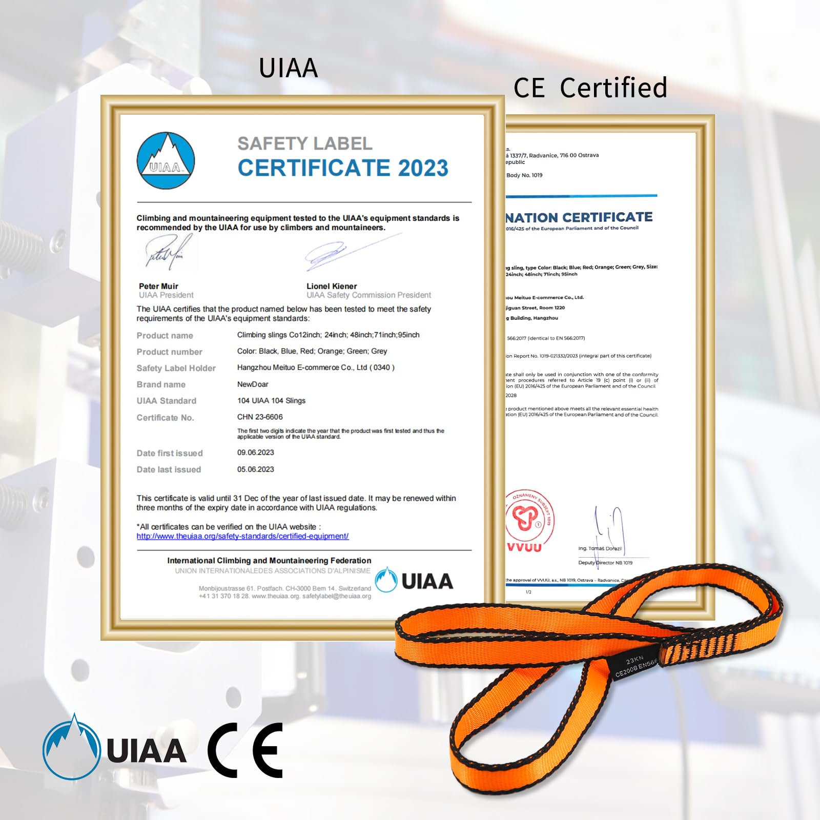 NewDoar Escalade Sling 16mm Nylon Sling Runners ČSN EN566:2017&UIAA 104 Certifié 22KN 4840LB Escalade Cordon Utilitaire,Création d'un système d'ancres,Équipement de Rappel,Le Travail dans Les Arbres - 3