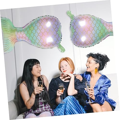 Miniatura 8 de Abaodam 8 Pcs Foil Balloons Baby Balloon Mermaid Party Balloon Film Party Balloon Ocean Decor Fishtail Balloon Lovely Balloon Fishtail Aluminium