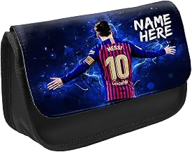 Personalised Messi Pencil Case Football Legend Manchester School Pen Bag Boys Footballer Stationary Gift NLP07
