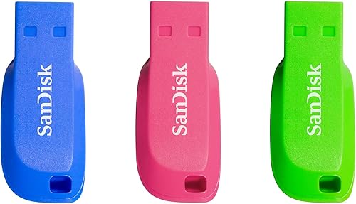 Miniatura 4 de SanDisk Unidad flash USB Cruzer Blade de 16 GB, paquete de 3, azulrosaverde