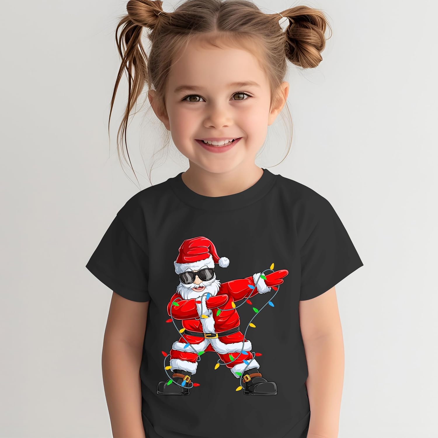 Dabbing Santa Shirt for Boys Girls Christmas Tree Lights Ugly Sweater for Men Women Funny X-mas Gifts Sweatshirt