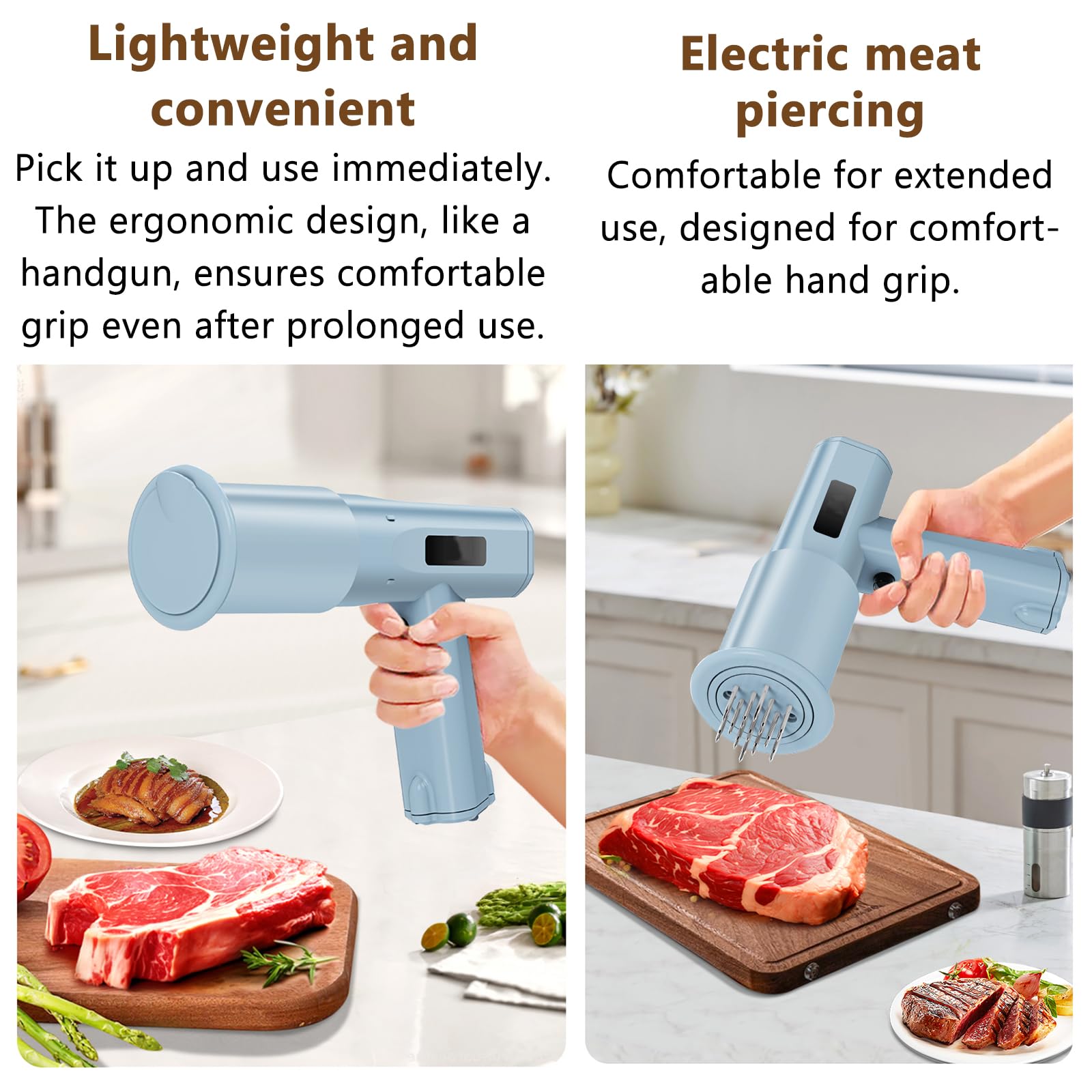 Elektrischer Fleischklopfer – verstellbare Maschine zum Zartmachen von Rind, Schwein, Truthahn und Huhn mit sofortiger Marinierfunktion