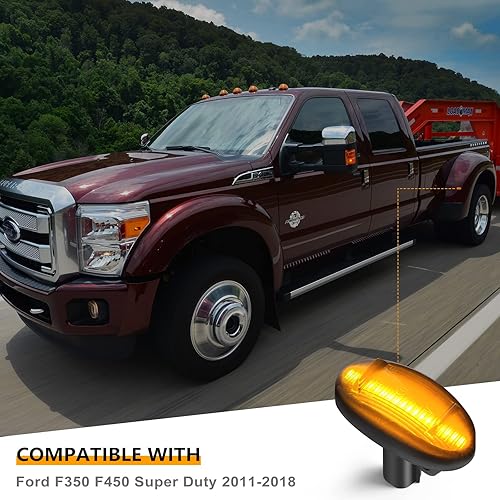 Miniatura 7 de NEIFILES 4 luces LED laterales compatibles con Ford F350 F450 Super Duty 2011-2018 luces de parachoques delanteras y traseras dobles