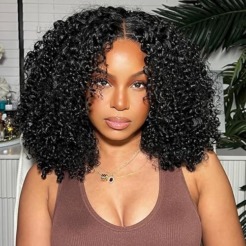 13x6 Lace Front Wigs Human Hair With Baby Hair Kinky Curly Wig Human Hair Lace Front Curly Wig Pre-Plucked Brazilian Curly Virgin Hair for Black Women 18inch - 18 Inch
