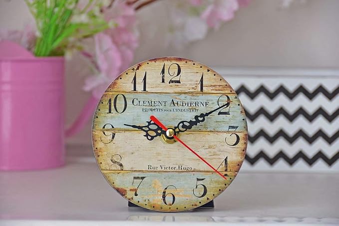 Reloj de pared redondo silencioso de madera 5 pulgadas miniatura 3