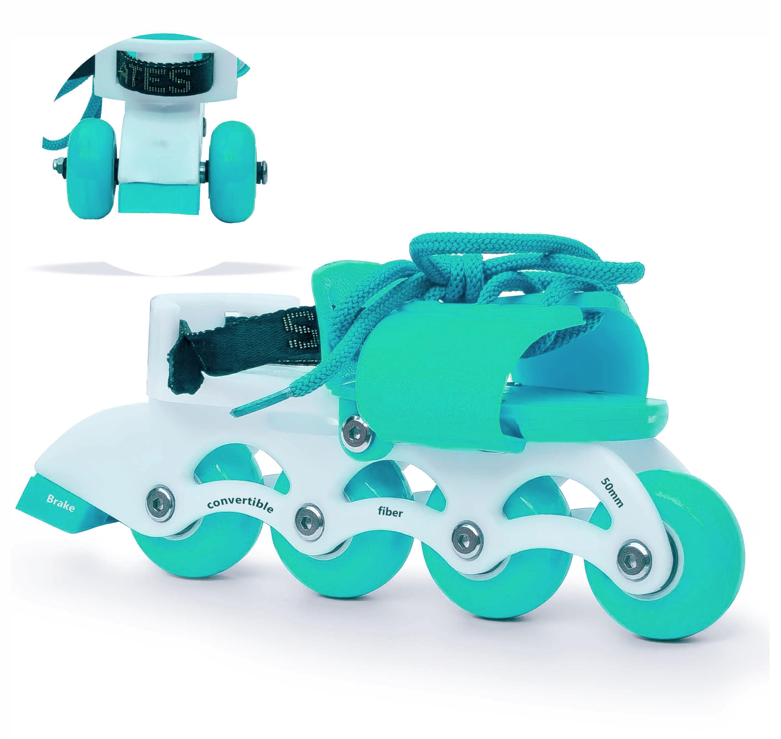 jaspo Unisex_Youth Transformer Beginner Quad And Inline 2-In1 Roller Skates For Age Upto 7 Years (Cyan) (B0D1N4M1HM) Amazon Price History, Amazon Price Tracker