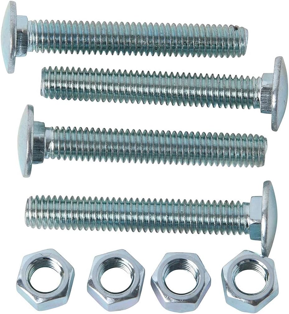 Four Recessed Tie-Down D-Rings, Square Trailer Cargo Tie-Down Anchors, + Mounting Lock Plate + Installation Bolting Hardware Accessories - Carriage Bolts, Hex Nuts, Flat Washers