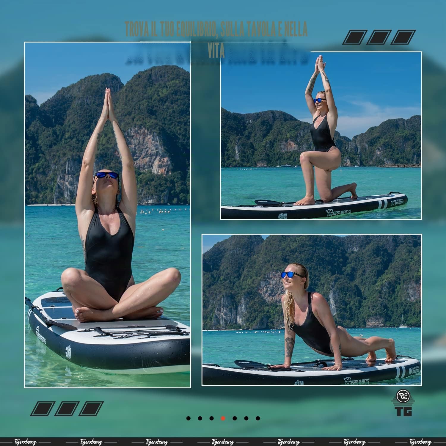 TIGERXBANG Stand Up Paddle Boards 10'6'' x 32'' x 6''丨10' x 31'' x 6'' with Premium SUP Board Accessories, Inflatable Paddle Boards for Adults/Kids Stand Up PaddleBoarding