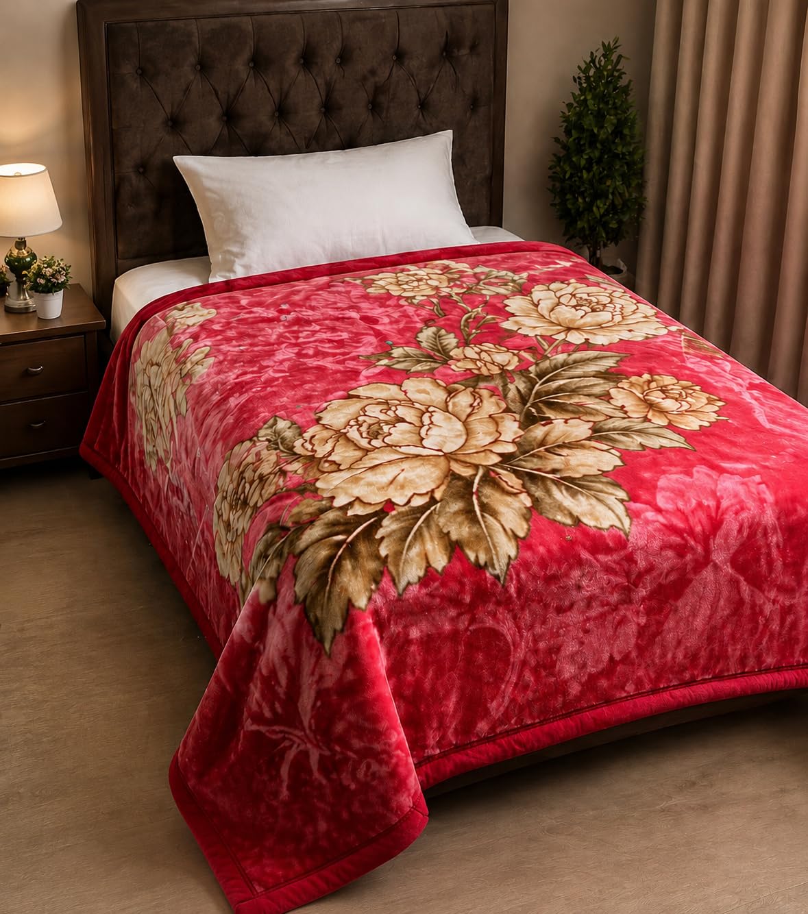 Mink Blanket Single Bed Double Ply Floral 5 Kg | Super Soft & Warm, Elegant Floral Design, Premium Finish, Double Ply, Single Bed-image-9
