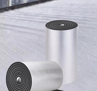 5mm(196mil) Thick Self-Adhesive Thermal Insulation Foam Roll, Reflective Aluminum Foil Heat Barrier for Attic, Roof, Garage Door, HVAC Duct Pipe, Wall, Soundproof Waterproof Easy to Install(3.28x16.48