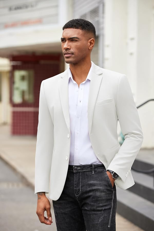COOFANDY Mens Blazers and Sport Coats Regular Fit Blue Blazer Two Button Lightweight Suit Jacket by COOFANDY - Image 2