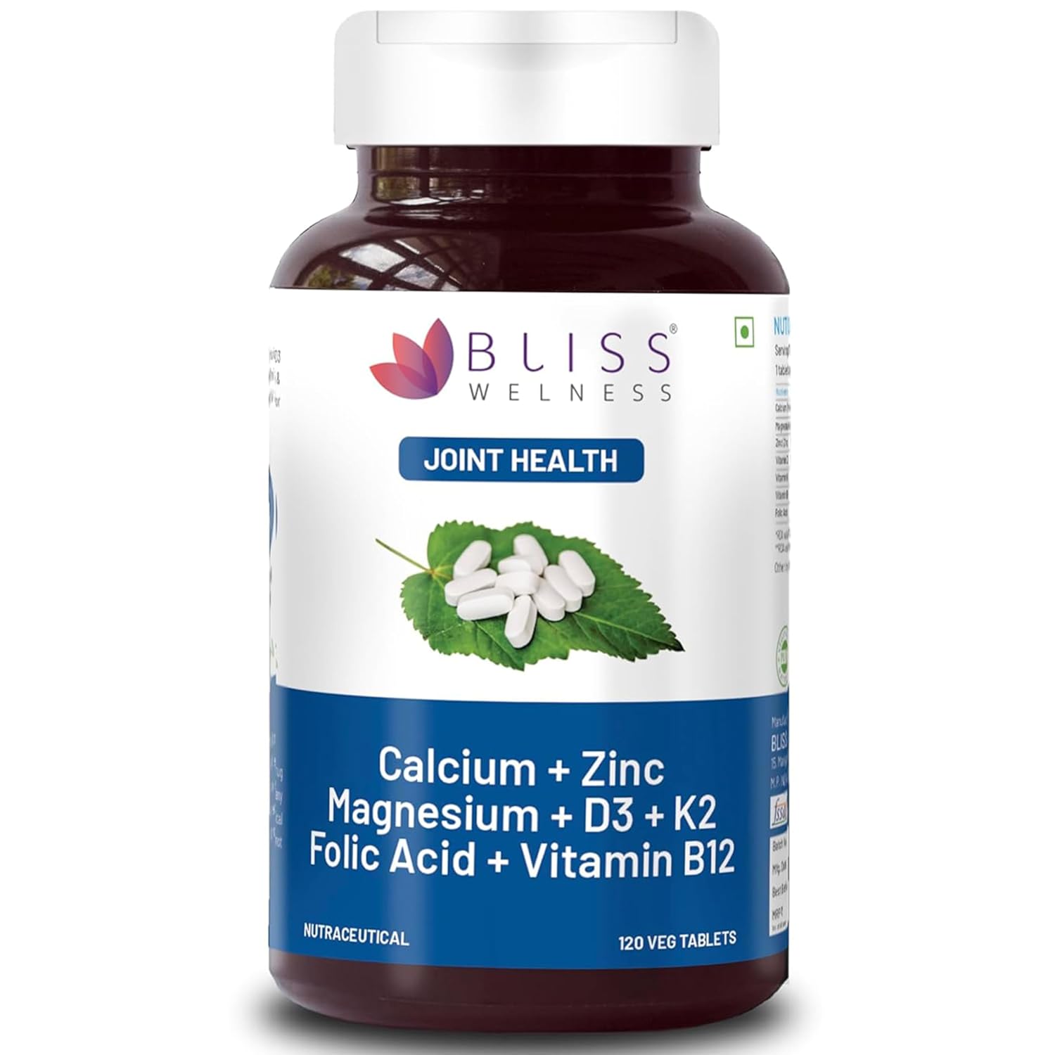 Bliss Welness Calcium Magnesium Zinc Vitamin D3 K2 & B12 Folic Acid | Joint Support Bone Strength Pain Relief Ortho Care |... - Review, Price and Buying Guide