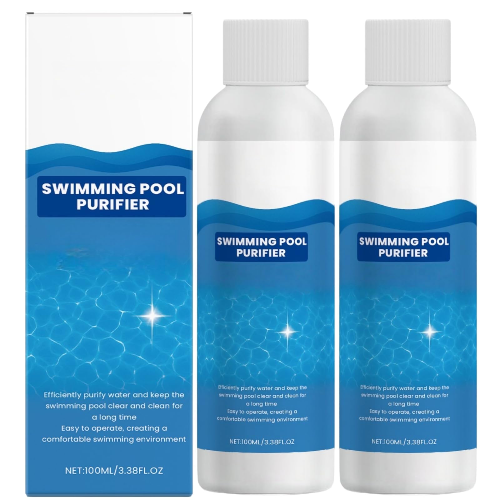 2PCS Multifunction Chlor/ine Tablets for Swimming Pool