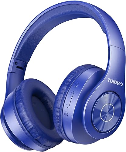 TUINYO Bluetooth Headphones Wireless, Over Ear Stereo Wireless Headset 40H Playtime with deep bass, Soft Memory-Protein Earmuffs, Built-in Mic Wired