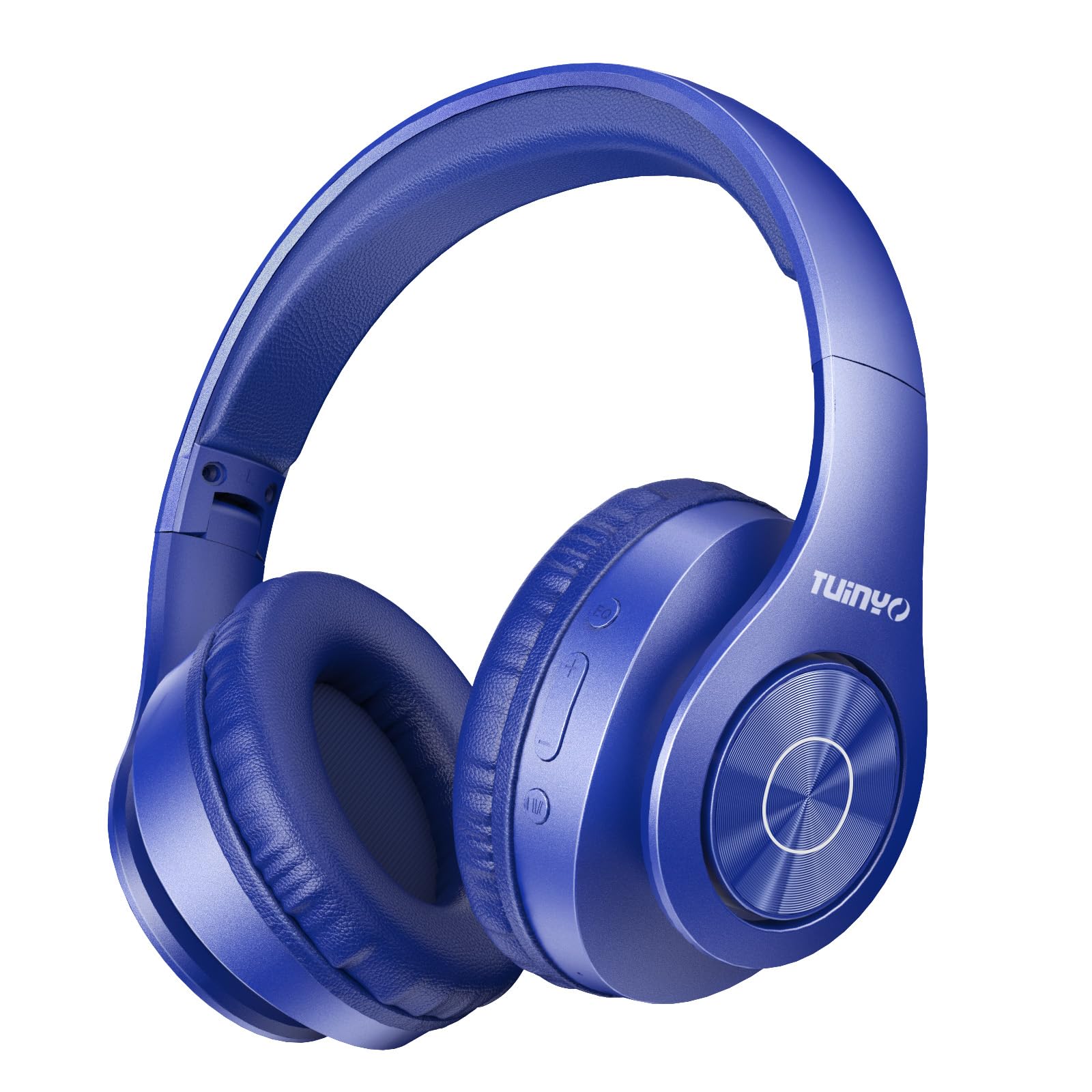 TUINYO Bluetooth Headphones Wireless, Over Ear Stereo Wireless Headset 40H Playtime with deep bass, Soft Memory-Protein Earmuffs, Built-in Mic Wired Mode PC/Cell Phones-blue Dark
