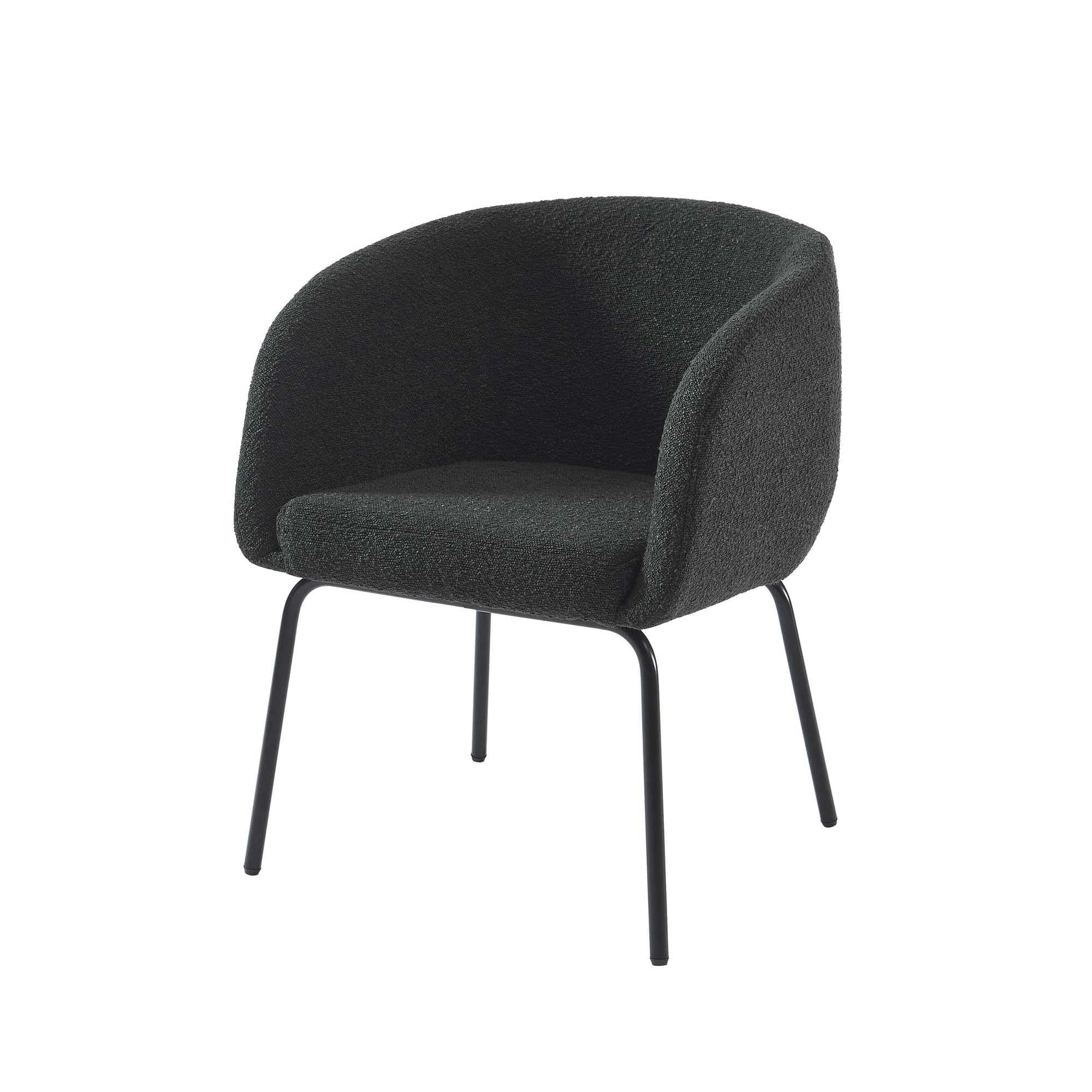 BAÏTA Fauteuil Belem en Tissu Bouclette Anthracite