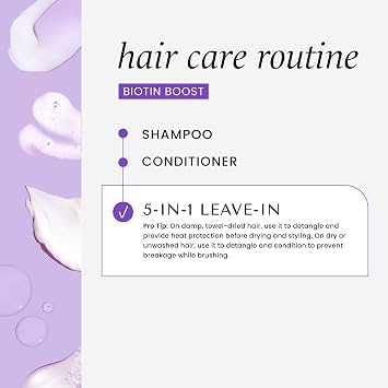 HASK Thickening BIOTIN 5-in-1 اترك في بلسم بخاخ لجميع أنواع الشعر ، آمن للون ، خالي من الغلوتين ، خالي من الكبريتات ، خالي من البارابين - 6 Fl Oz