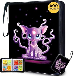 Trading Card Binder 400 Pockets | 4-Pocket Card Holder Album with 50 Removable Sleeves for Standard Size Cards | TCG Binder with Zipper | MTG, KPOP, Sports | Boys Girls Gift (Nebucat)