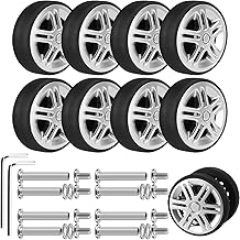8 Pièces Remplacement Roulettes Valise 60x19mm, Roues Remplacement Caoutchouc Résistant l'Usure Valise, Roues De Secours Bagages Argentées, Peut Être Utilisé Pour Les Roulettes Pivotantes (Argent).