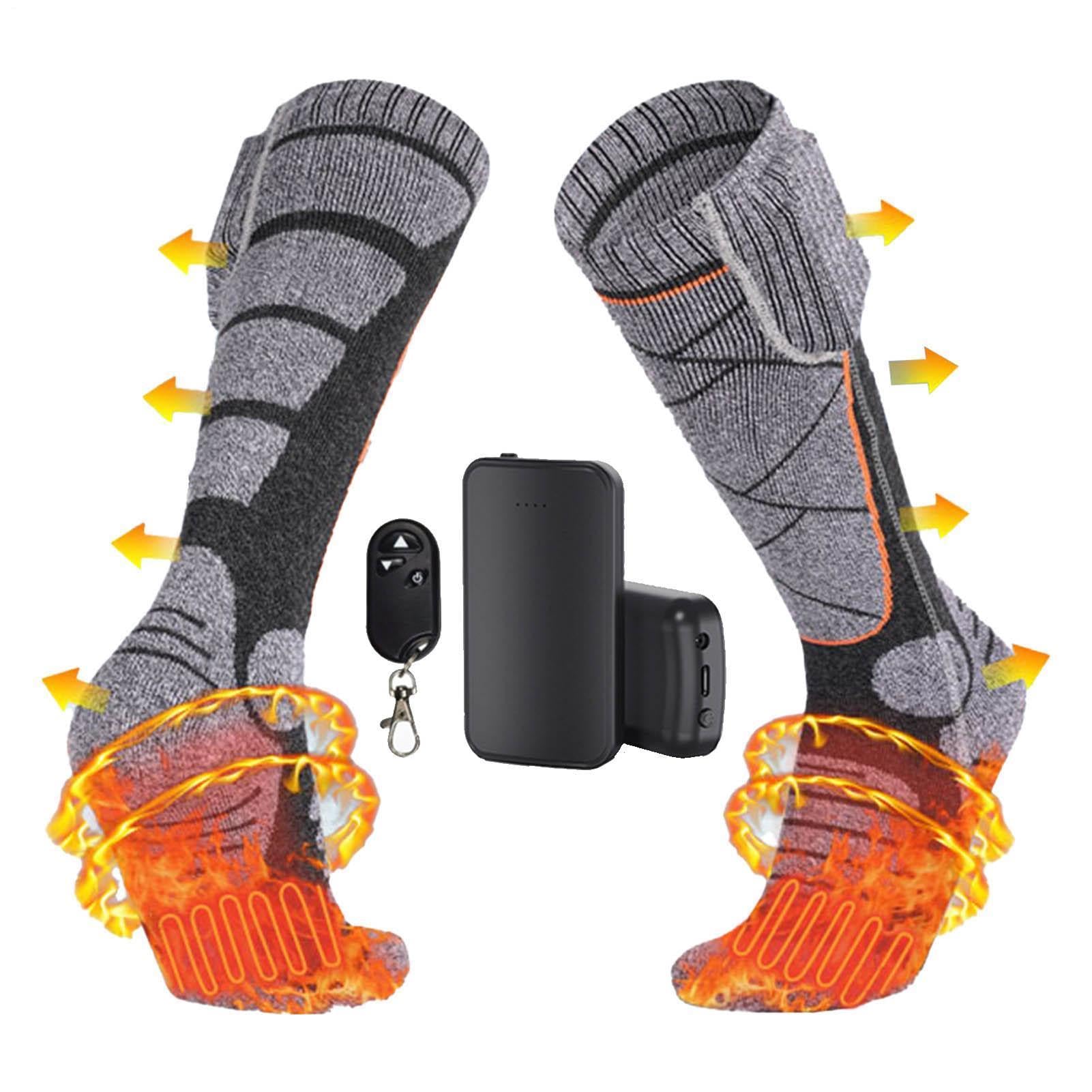 Calze Riscaldate 3 Livelli Controllo Temperatura Scaldapiedi Attrezzatura | Calze da Sci Elettriche Riscaldanti per Lavoro Invernale Sci Campeggio Pesca Caccia Trekking Ciclismo Camminat