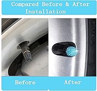 Vista 52 de Tapas de vástago de válvula de neumático de automóvil, 4 tapas universales para válvulas de aire de neumáticos, tapas de válvulas de neumáticos